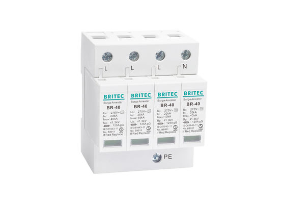 40 কেএ থ্রি ফেজ এসি এসপিডি বৈদ্যুতিক উত্পাদনকারী প্লাস্টিক থান্ডার অ্যারেস্টার