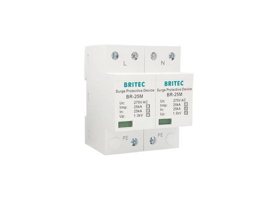 25kA 275V Din Rail Surge Arrester এসপিডি সিঙ্গল ফেজ সার্জ প্রটেক্টর MOV প্রযুক্তি সহ