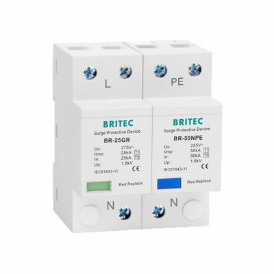 25kA টাইপ 1 সার্জ প্রটেক্টর 275V T1 10/350us সার্জ সুরক্ষা ডিভাইস