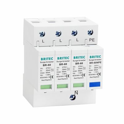 275V 60KA 3+NPE প্রকারের বিদ্যুৎ সুরক্ষা সুরক্ষা ডিভাইস