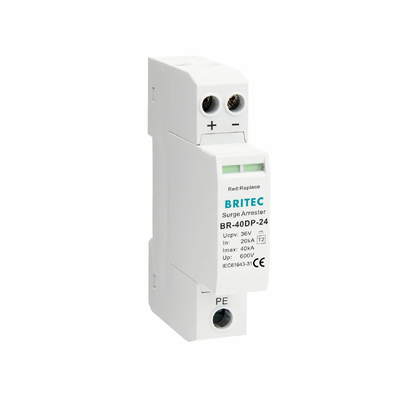 BR-40DP 24 DC সার্জ সুরক্ষা ডিভাইস 40KA সার্জ হ্যান্ডলিং IP20 সুরক্ষা এবং 600V ভোল্টেজ রেটিং সহ