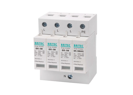 SPD টাইপ 1 এবং টাইপ 2 সার্জ প্রোটেকশন ক্লাস B+C 5kA 3+NPE 320V