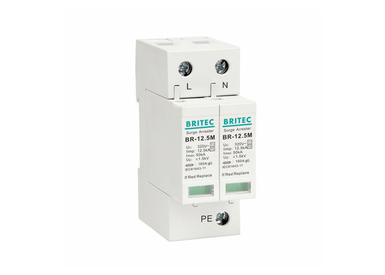 একক ফেজ টাইপ 1 + 2 ওভারজেড সুরক্ষা ডিভাইস 2P মেরু উচ্চ কার্যকারিতা