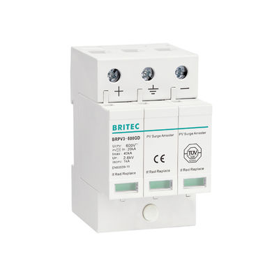 BRPV3-1000 1000V 40kA 3P ডিসি সোলার পিভি সার্জ প্রোটেকশন ডিভাইস সার্জ অ্যারেস্টার লাইটনিং সাপ্রেসর