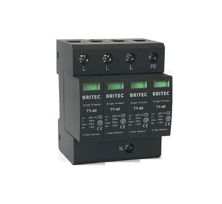 BR-40 টাইপ 2 ব্ল্যাক সার্জ অ্যারেস্টার প্রোটেকশন ডিভাইস 3P+1 IP20 লাইটনিং থান্ডার প্রোটেক্টর
