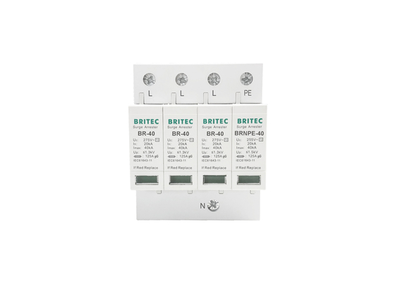 40kA 275V/255V ইন্ডাস্ট্রিয়াল DIN রেল 3 ফেজ টাইপ 2 এসপিডি সার্জ সুরক্ষা ডিভাইস