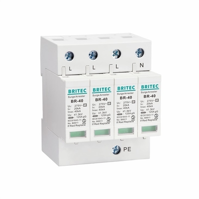BR-40 2P 40kA টাইপ 2 সার্জ প্রোটেকশন ডিভাইস সিঙ্গেল ফেজ এসপিডি লাইটনিং প্রোটেকশন অ্যারেস্টার