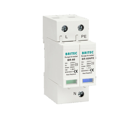 BR-60 2P টাইপ 2 ওভারজার্জ সুরক্ষা ডিভাইস বজ্রপাত আটকান 60ka বজ্রপাত সুরক্ষা tuv ac ওভারজার্জ আটকান