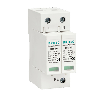 BR-60 3P+1 T2 টাইপ 2 সার্জ অ্যারেস্টার লাইটনিং থান্ডার প্রোটেক্টর এসপিডি সার্জ ডিভাইস