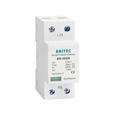 SPD 50kA টাইপ 1 AC সার্জ প্রোটেক্টর 1P প্রতিরক্ষামূলক ডিভাইস