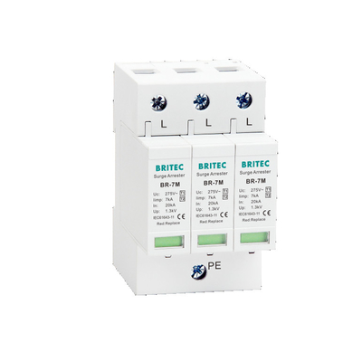 BR-7M 3P 7ka T1+T2 সার্জ প্রোটেক্টিভ ডিভাইস লাইটনিং অ্যারেস্টার SPD Mov সার্জ প্রোটেক্টর