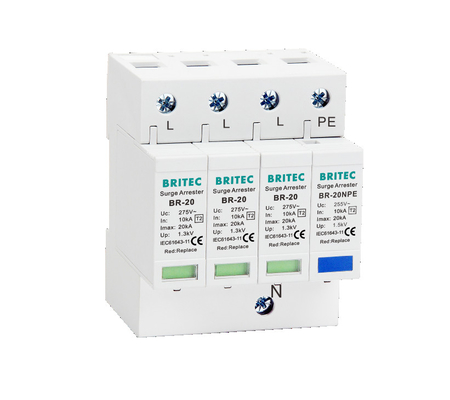BR-20 3P+1 সার্জ প্রোটেকশন ডিভাইস Spd লাইটনিং অ্যারেস্টার থান্ডার প্রোটেক্টর