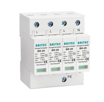 BR-20 3P+1 সার্জ প্রোটেকশন ডিভাইস Spd লাইটনিং অ্যারেস্টার থান্ডার প্রোটেক্টর