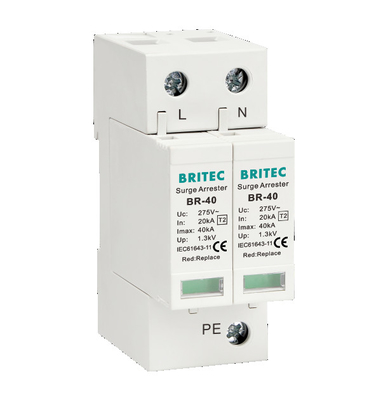 BR-40 2P সার্জ সুরক্ষা ডিভাইস ক্লাস II Spd 275v বজ্রপাত সার্জ সুরক্ষা ভারিস্টর সার্জ আটকান