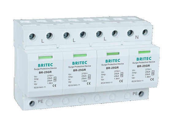 BRITEC BR-25GR 1P 25kA টাইপ 1 সার্জ অ্যারেস্টার spd সার্জ প্রোটেকশন ডিভাইস থান্ডার প্রোটেক্টর