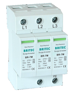 BR-7M 4P T1+T2 সার্জ আটকান B+C Spd সার্জ সুরক্ষা ডিভাইস টাইপ1 spd