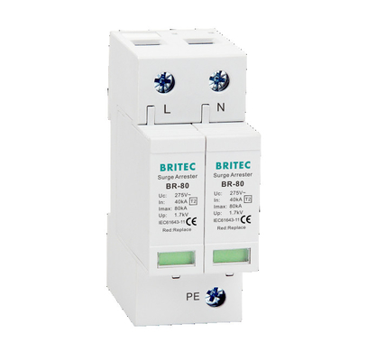 BR-80 2P সার্জ সুরক্ষা ডিভাইস SPD 275v বজ্রপাত সুরক্ষা সুরক্ষা বজ্রপাত সুরক্ষা