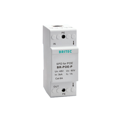 BR-POE-P ইথারনেট 48V RJ45 POE ইথারনেট নেটওয়ার্ক সার্জ প্রটেক্টর POE ডেটা লাইটনিং প্রোটেক্টর