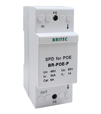 BR-POE-P 1A Spd ডেটা সিগন্যাল প্রটেক্টর Poe Surge Arrestor 48V চীন ইথারনেট সার্জ সুরক্ষা ডিভাইস