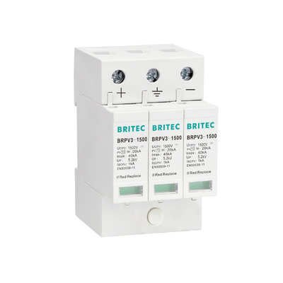 BRPV3-1000-5 T1 50kA DC 1000V 5kA পিভি ওভারজার্জ আটকান সৌর ওভারজার্জ সুরক্ষা ডিভাইস