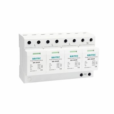 BR-50GR 4P এসি আলোর সুরক্ষা চীন টাইপ 1 সার্জ সুরক্ষা ডিভাইস Spd সার্জ ফিল্টার spd t1 t2