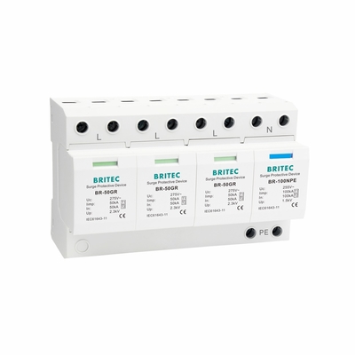 BR-50GR 4P এসি আলোর সুরক্ষা চীন টাইপ 1 সার্জ সুরক্ষা ডিভাইস Spd সার্জ ফিল্টার spd t1 t2