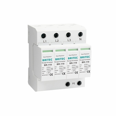 BR-110 4P OEM টাইপ 2 সার্জ প্রটেক্টর 275 ভোল্ট সার্জ সুরক্ষা ডিভাইস এসপিডি ভারিস্টর আটক 4-পোল সার্জ আটক