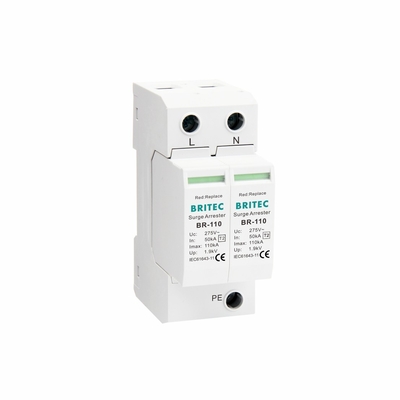 BR-110 4P OEM টাইপ 2 সার্জ প্রটেক্টর 275 ভোল্ট সার্জ সুরক্ষা ডিভাইস এসপিডি ভারিস্টর আটক 4-পোল সার্জ আটক