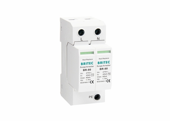 80ka 2P 275V AC ক্লাস II লাইটনিং প্রোটেকশন সার্জ প্রোটেক্টর অ্যারেস্টার