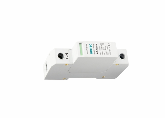 ক্লাস I+II Iimp 12.5ka Spd বজ্ররোধক 1p ওভারজার্জ সুরক্ষা নিম্ন ভোল্টেজ