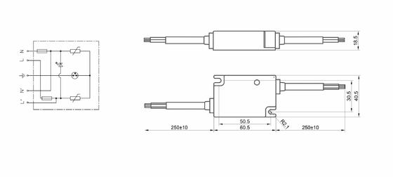 BRLED-08ASC-10 LED সুরক্ষার জন্য অতিরিক্ত সুরক্ষা 10kv spd LED বহিরঙ্গন আলো