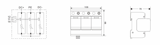 BRPV3-1500-12.5 DC SPD 12.5ka পিভি ওভারজার্জ আটকান 1500V DC SPD ওভারজার্জ সুরক্ষা t1 t2 ডিসি