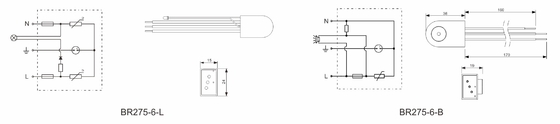 BR275-6-B বৈদ্যুতিন আলোকসজ্জার ডিভাইসের জন্য LED BEEP সুরক্ষার জন্য সার্জ প্রটেক্টর