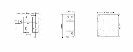 BR-25GS 1+1 spd t1 25ka Surge Protector Lightning Surge Protection স্পার্ক ফাঁক টাইপ spd