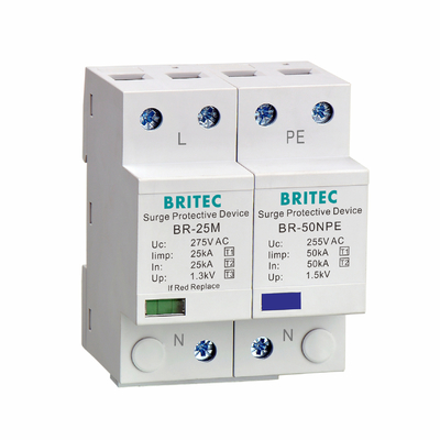BR-25M 1P+1NPE 25kA সার্জ অ্যারেস্টার টাইপ1 সার্জ অ্যারেস্টার থান্ডার প্রোটেক্টর সার্জ প্রোটেকশন এসপিডি