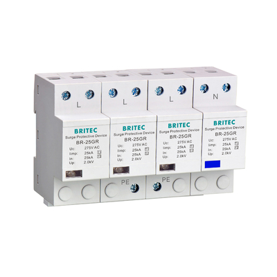BR-25M 3P+1NPE 25kA T1+T2 সার্জ অ্যারেস্টার B+C লো ভোল্টেজ 3 ফেজ টাইপ 1 AC spd