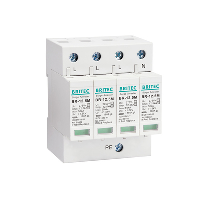BR-12.5M 1P 12.5kA Tvss সার্জ প্রটেক্টর দমনকারী বজ্রপাত সার্জ আটককারী t1 t2 spd