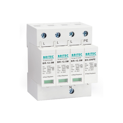 BR-12.5M 1P 12.5kA Tvss সার্জ প্রটেক্টর দমনকারী বজ্রপাত সার্জ আটককারী t1 t2 spd