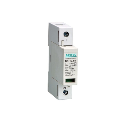 BRITEC BR-12.5M 2P 12.5kA একক ফেজ Spd লাইটনিং অ্যারেস্টার সার্জ প্রতিরক্ষামূলক ডিভাইস থান্ডার প্রোটেক্টর