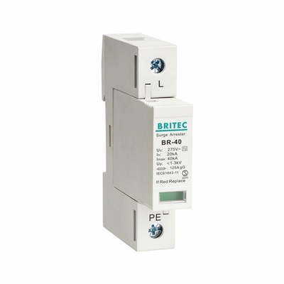 BR-40 2P 40kA 275V টাইপ 2 সিঙ্গেল ফেজ TVSS SPD সার্জ প্রোটেকশন ডিভাইস বজ্র সুরক্ষা