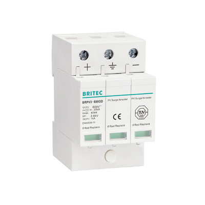 BRPV3-1000 1000V 40kA 3P DC সৌর PV সার্জ সুরক্ষা ডিভাইস সার্জ আটকান বজ্রপাত দমনকারী সৌর সার্জ আটকান
