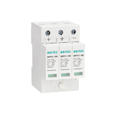 BRPV2-600 2 Mod DC 600V ফোটোভোলটাইক PV সার্জ প্রটেক্টর ডিসি সার্জ আরাস্টার সৌর SPD tuv সার্জ প্রটেক্টর