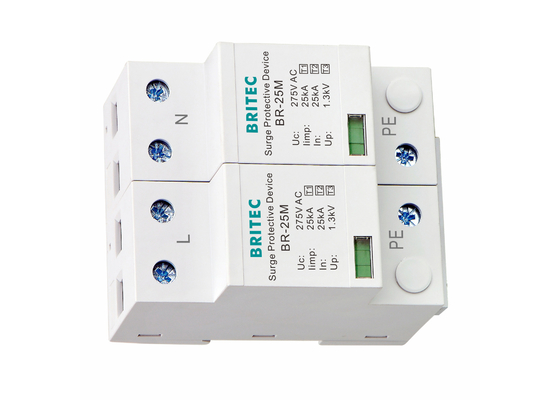 টাইপ 1+2+3 25kA 275V এসপিডি 2 পোল টাইপ 1 ওভারজার্জ প্রটেক্টর বজ্রপাত সুরক্ষা