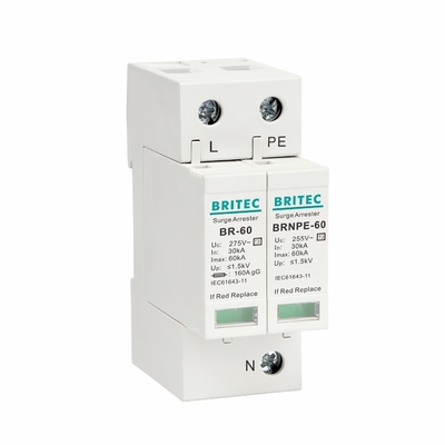 BR275-60 4P 60kA টাইপ 2 সার্জ প্রটেক্টর TUV এসি সার্জ প্রটেক্টর ডিভাইস 275v বজ্রপাত সার্জ প্রটেক্টর