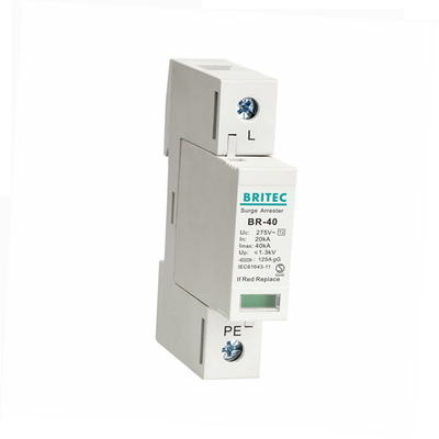 BR-40 3P Spd 3P টাইপ 2 সার্জ প্রোটেকশন ডিভাইস ডিআইএন রেল থ্রি ফেজ লাইটনিং প্রোটেকশন
