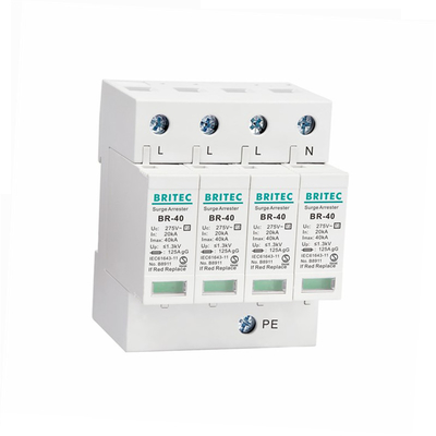 BR-40 4P 40kA সার্জ আটক সুরক্ষা ডিভাইস 3 ফেজ বজ্রপাত সুরক্ষা spd tuv টাইপ 2 সার্জ সুরক্ষা ডিভাইস