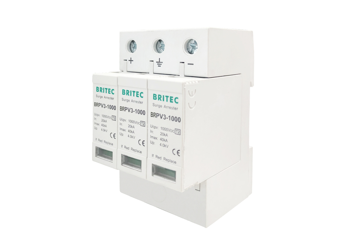 টিইউভি সার্টিফিকেট IEC61643-31 সহ টাইপ 2 1000V 40ka পিভি সার্জ আটক এসপিডি