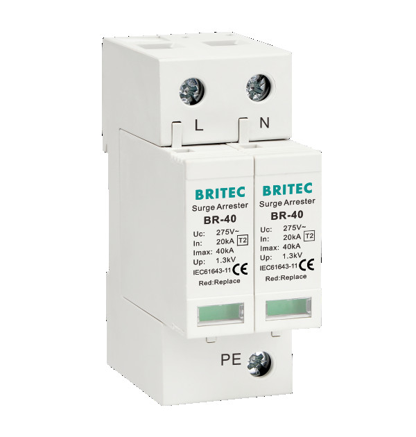 BR-40 2P সার্জ সুরক্ষা ডিভাইস ক্লাস II Spd 275v বজ্রপাত সার্জ সুরক্ষা ভারিস্টর সার্জ আটকান