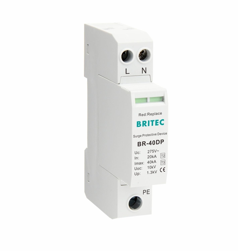 BR-40DP 2P 275v ভোল্টেজ রেটিং সার্জ সুরক্ষা ডিভাইস টাইপ 3 Spd