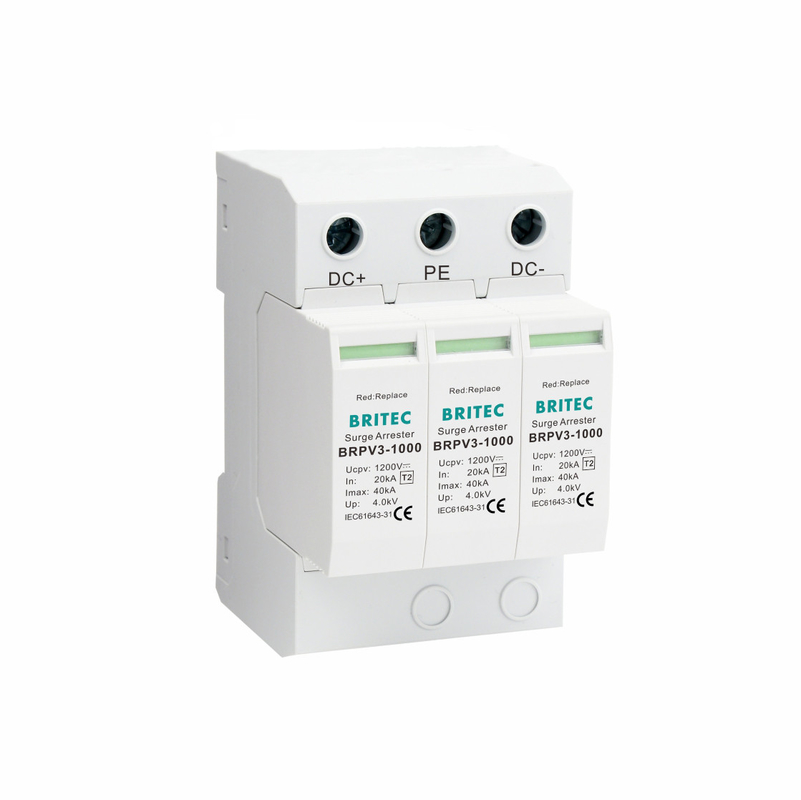 BRPV3-1000 DC Surge Arrester Lightning Suppressor 1000V PV spd 3p সোলার সার্জ সুরক্ষা ডিভাইস Dc সার্জ সুরক্ষা Spd
